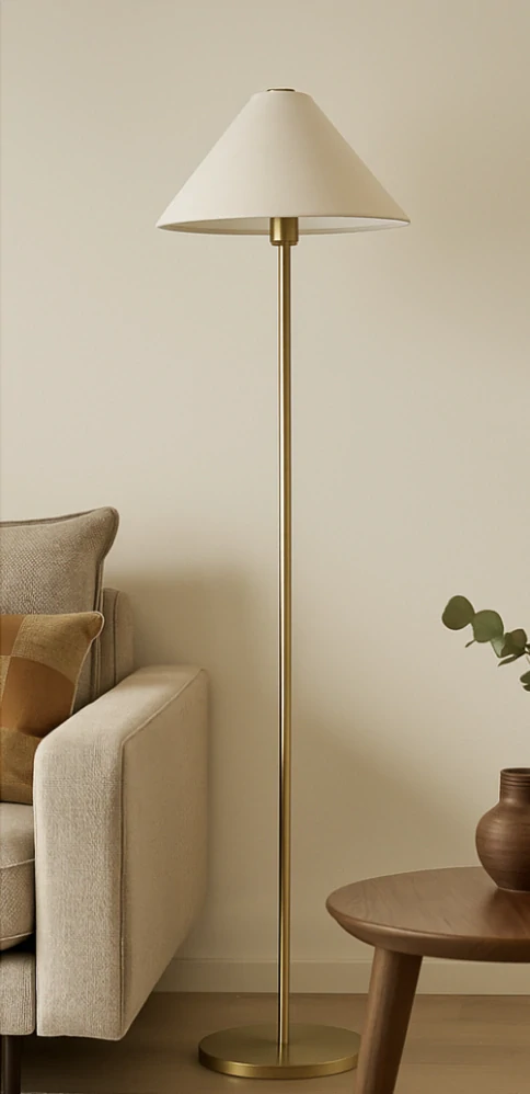 Mixed Stojací lampa 11512, zlatá, kov, 46 × 46 × 150 cm