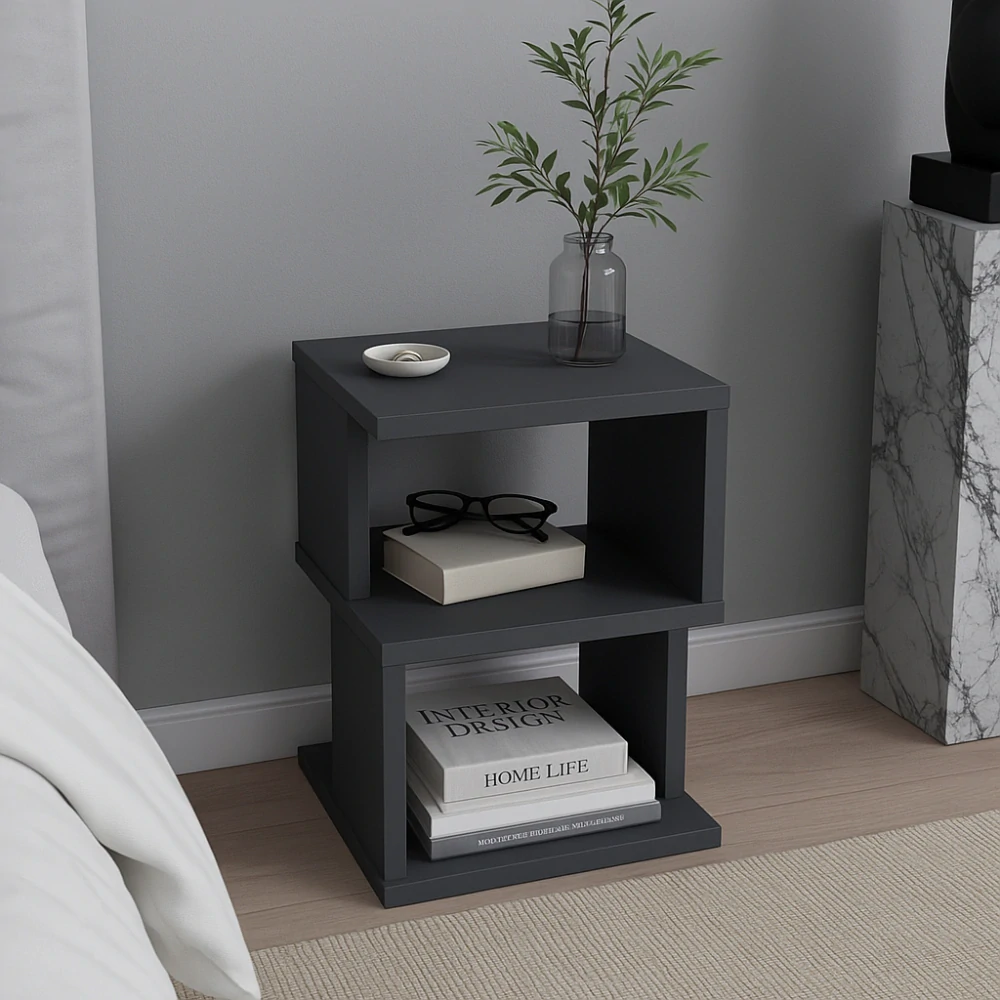 Creative Home – Carter noční stolek, antracit, šířka 29,6 cm