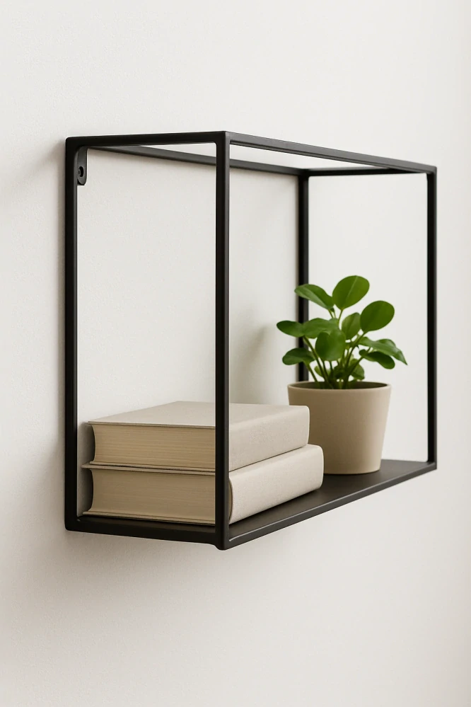 Černá nástěnná police, délka 70 cm - De Eekhoorn Meert,