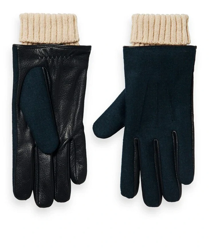 Scotch & Soda Pánské kožené rukavice s vlněnou podšívkou SAS169460, vel. L