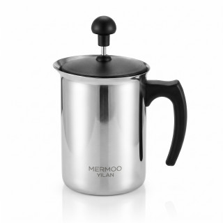 MERMOO YILAN V141 – ruční nerezový šlehač mléka 400 ml, i na plyn a sporák