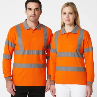 Funkční reflexní polokošile, dlouhý rukáv PORTWEST HI-VIS S277, Oranžová, vel. XL