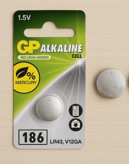 Alkalická knoflíková baterie GP 186F (LR43), 1 ks