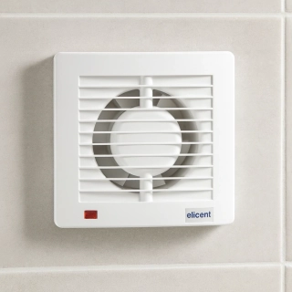 E-STYLE 150 PRO T koupelnový ventilátor - zpětná klapka, kluzná ložiska, časový doběh 3–25minut