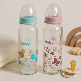 Baby Nova Kojenecká skleněná láhev se standardním hrdlem 0-24m 240 ml