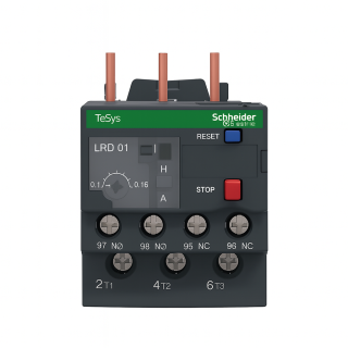 SCHNEIDER LRD01 Jisticí nadproudové relé tř.10A, pro stykače D09-D38, 0,1-0,16A