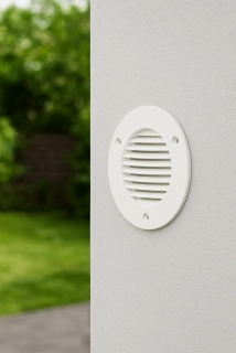 Bílá kulatá venkovní nástěnná mřížka pro ventilátory ICON15 a ICON30