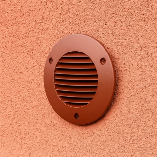 Hnědá kulatá venkovní nástěnná mřížka pro ventilátory ICON15 a ICON30