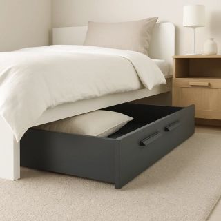 WOOOD Dennis – Šuplík pod postel, šedý, 90 × 200 cm