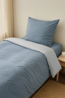 Marc O’Polo – Povlečení Washed Chambray, jednolůžko (140×200–220 cm), modré