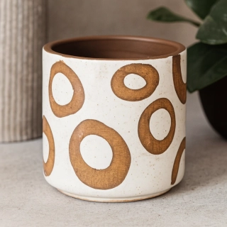 Bloomingville Avo – dekorativní květináč z terakoty, bílý, Ø 12 cm