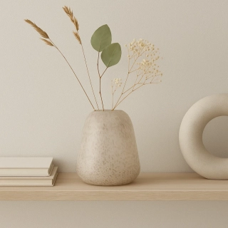 BePureHome Skleněná váza Summer béžová 21 cm