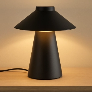 Stolní lampa Hübsch Chipper, černá, lakovaný kov