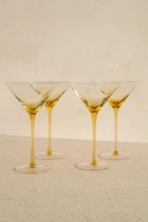 Broste Copenhagen Sklenice na martini Amber - sada 4ks