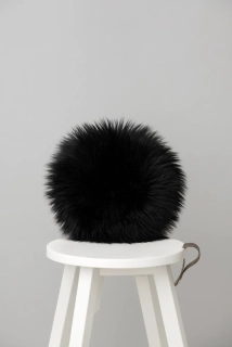 House Nordic Podsedák z umělé jehněčí kožešiny černé,  30 cm