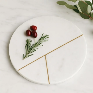 House Doctor Talíř Marble bílý - 1 ks