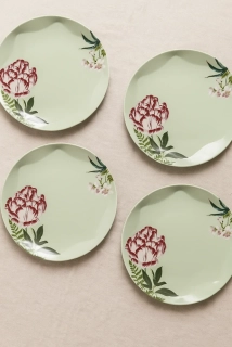 Essenza – Jídelní talíř Gallery Stone Green, porcelán, 27 cm, sada 4 ks