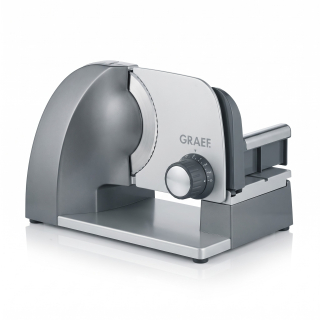 Graef Sliced Kitchen G52 – kovový kráječ potravin se zoubkovaným nožem 170 mm, šedý
