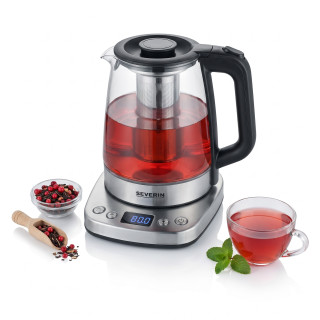 SEVERIN WK 3473 Mini Deluxe – skleněná konvice na čaj 1 l s regulací teploty, 2200 W – použité