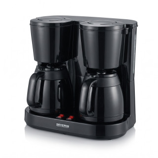 Severin KA 9315 Duo – filtrační kávovar se 2 termokonvicemi, až 16 šálků, 2000 W, černý – použité