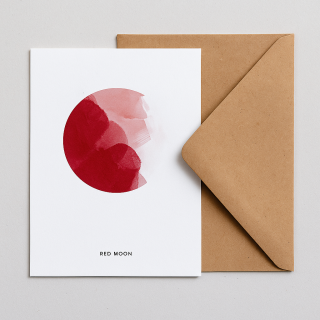 Paper Collective Red Moon Art Card
