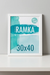 Bílý rámeček 30 × 40 cm – MDF s plexisklem