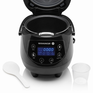 Reishunger Mini Digi 542-MDRK-B – digitální rýžovar 0,6 l, 8 programů, Fuzzy Logic, černý