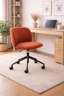 Červená čalouněná kancelářská židle Teulat Mogi