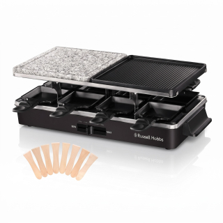 Russell Hobbs 26280-56 – raclette gril 3v1 pro 8 osob, přírodní kámen, 1400 W