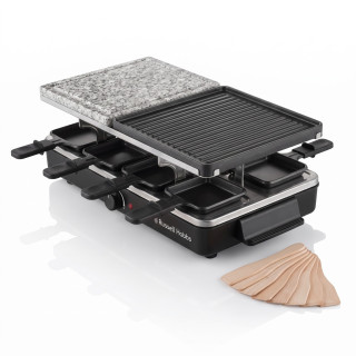 Russell Hobbs 26280-56 – raclette gril 3v1 pro 8 osob, přírodní kámen, 1400 W – rozbalené