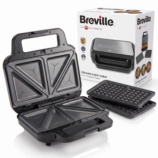 Breville VST098X – sendvičovač 3v1 na sendviče, vafle a panini, 850 W