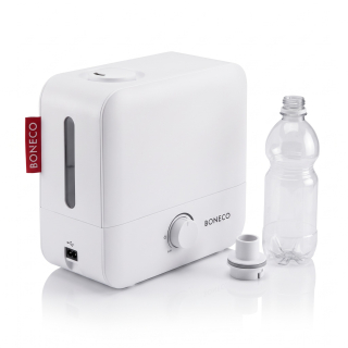 Boneco U100 – cestovní ultrazvukový zvlhčovač vzduchu na PET lahev 0,5 l, bílý