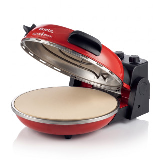 Ariete Pizza Party 909 – elektrická pec na pizzu 1200 W s kamenem, 400 °C, červená – použité