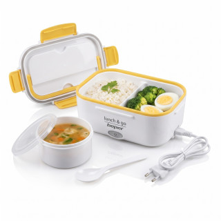 Beper Lunch Box – elektrický ohřívač jídla se 2 nádobami 1000 + 450 ml, 40 W, žlutý
