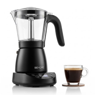 Behome EC300 – elektrická moka konvička na 3 šálky s časovačem, 400 W, černá – použité