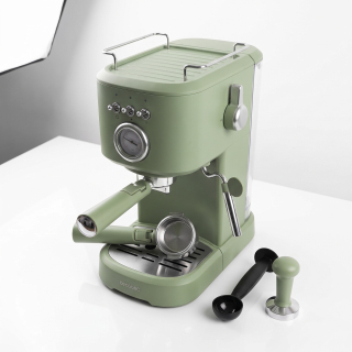 Cecotec Power Espresso 20 Retro Green – pákový kávovar 20 bar s manometrem, 1100 W