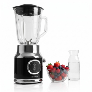 Cecotec RetroTwist Black 03918 – retro stolní mixér 800 W se skleněnou nádobou 1 l