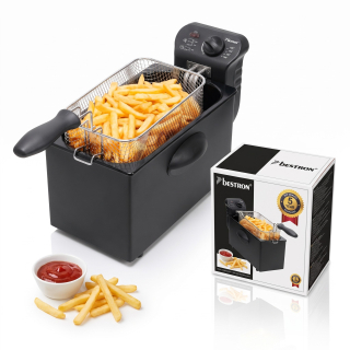 Bestron AF357B – fritéza 3,5 l se studenou zónou, 2000 W, termostat do 190 °C, černá