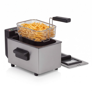 Tristar FR-9327 – fritéza 3 l se studenou zónou a průzorem, 2000 W, nerez