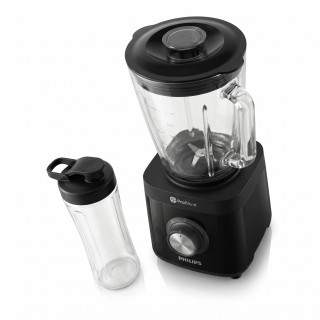 Philips 3000 Series HR2291/41 – stolní mixér 600 W, nádoba 2 l, s lahví na cesty, černý
