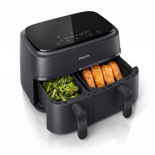 Philips Airfryer Dual Basket 3000 NA350/00 – horkovzdušná fritéza se 2 koši 9 l, 2750 W