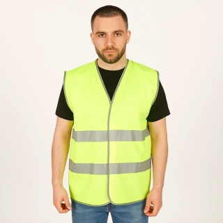 Reflexní pracovní vesta LYNX signální s reflexními pruhy, žlutá, velikost 3XL