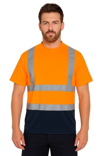 Reflexní funkční triko PORTWEST S378 Hi-Vis dvoubarevné, Oranžová/Modrá, vel. XL