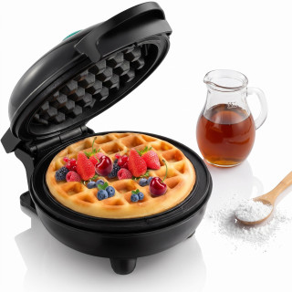 KOOSREEL mini vaflovač na klasické vafle – malý vafle maker s nepřilnavým povrchem, retro